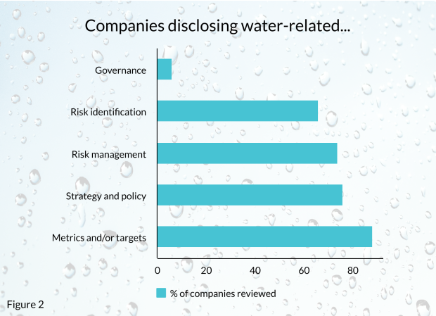 Figure 2: Percentage of companies CDSB reviewed that disclose specific water-related information 